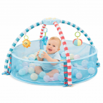 Baby Activity Play Mat with Hanging Toys & Ball Pit – Soft Plush Play Gym (40 Balls)