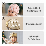 Adjustable Baby Safety Head Helmet Cap with Breathable Soft Cushion Protection for Crawling & Walking Babies (6–24 Months) - Image 3