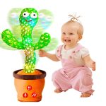 Dancing Cactus Plush Toy with Voice Repeat, Lights & Fun Movements | Interactive Talking Toy for Kids