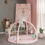 Baby Activity Play Gym Mat with Hanging Toys & Sensory Elements – Soft Quilted Playmat (Pink) - Image 3