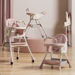 Adjustable Foldable Baby High Chair with Removable Tray & Toy Bar