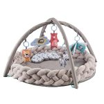 Super Soft Plush Baby Play Mat with Pillow & Hanging Toys - Image 2