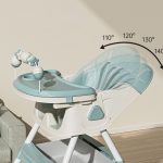 Adjustable Foldable Baby High Chair with Removable Tray & Toy Bar - Image 4