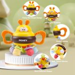 Bee Shape Rotating Baby Rattle Toy with Teething Shapes, Grasp Training & Sensory Play - Image 2