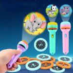 Kids Cartoon Projection Flashlight Learning Toy with 24 Image Slides