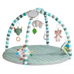Baby Activity Play Gym Mat with Hanging Toys & Sensory Elements – Soft Quilted Playmat (Pink) - Image 5