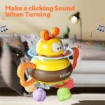 Bee Shape Rotating Baby Rattle Toy with Teething Shapes, Grasp Training & Sensory Play - Image 4