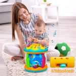 Baby Musical Activity Roller Toy with Lights, Sound & Shape Buttons for Early Learning and Tummy Time Play