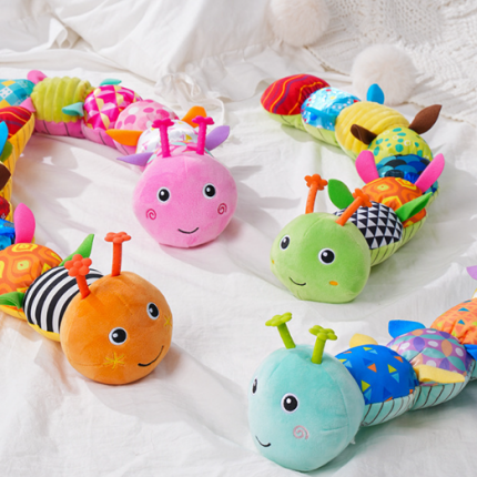 Infant Musical Plush Activity Toy with Crinkle, Rattle & Multi-Texture Sensory Play for Tummy Time