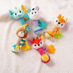 Cute Animal Baby Teether Rattle Toy – Soft Plush Hand Rattle with Silicone Teether for Newborns & Infants (0–12 Months)