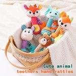 Cute Animal Baby Teether Rattle Toy – Soft Plush Hand Rattle with Silicone Teether for Newborns & Infants (0–12 Months) - Image 3